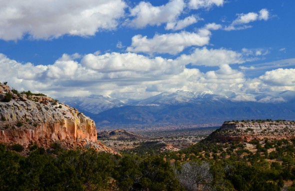 View of the Sangre de Cristo mountains from Tsankawi