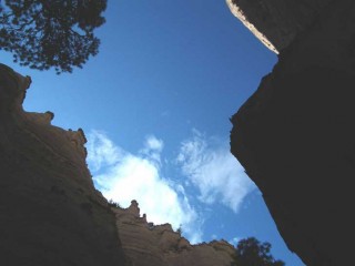 Looking up from Canyon Trail at Tent Rocks National Monument in New Mexico.