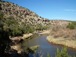 The Pecos River as it flows south at Villanueva State Park in New Mexico.