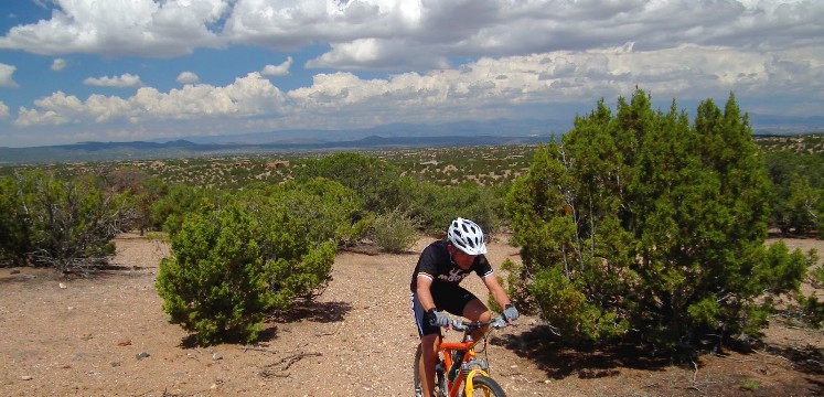 mountain biker on new mexican trail