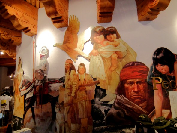 The lobby of the Pecos National Historical Monument features big murals that help depict the history of the state.