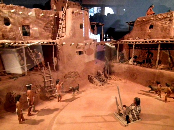 A diorama inside the museum, depicts how the pueblo was built much like a modern condominium complex.