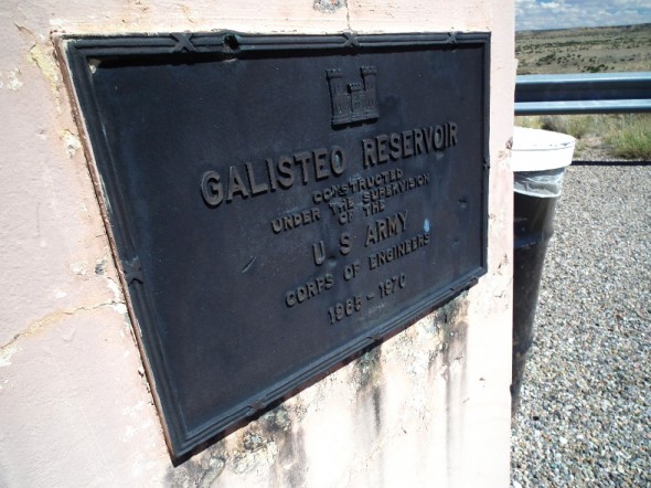 a historical marker at Galisteo Dam in New Mexico 