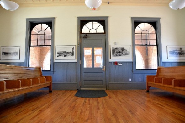 The waiting room of the restored Amtrak train station in Las Vegas NM.