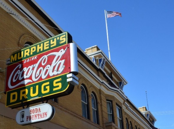 Murphey's drug store sign in Las Vegas NM.