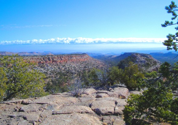 View of the Rio Grande Valley from Deer Trap Mesa near Los Alamos.