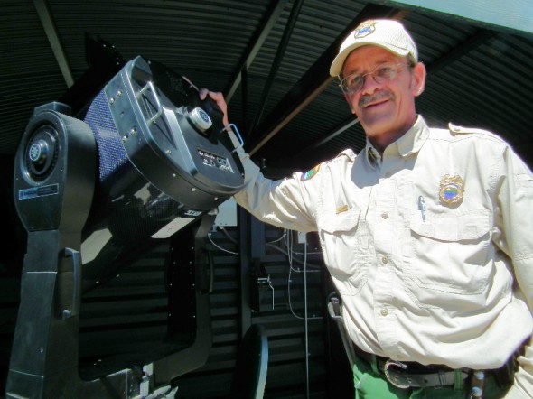 Charles Jordan with telescope.